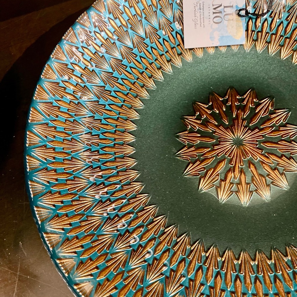 Green and Gold Decorative Tray - Picture 3 of 4